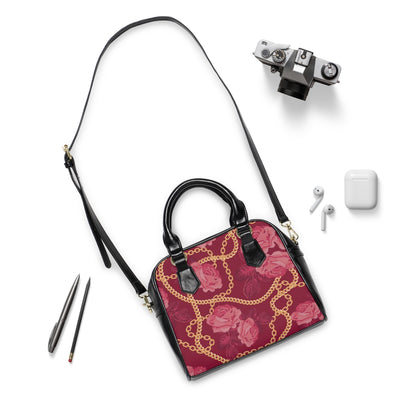 Chains & Roses Shoulder Handbag