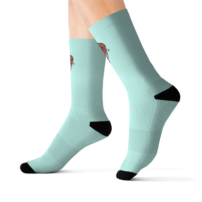 Creepy Monster Ice Cream Cone Crew Socks