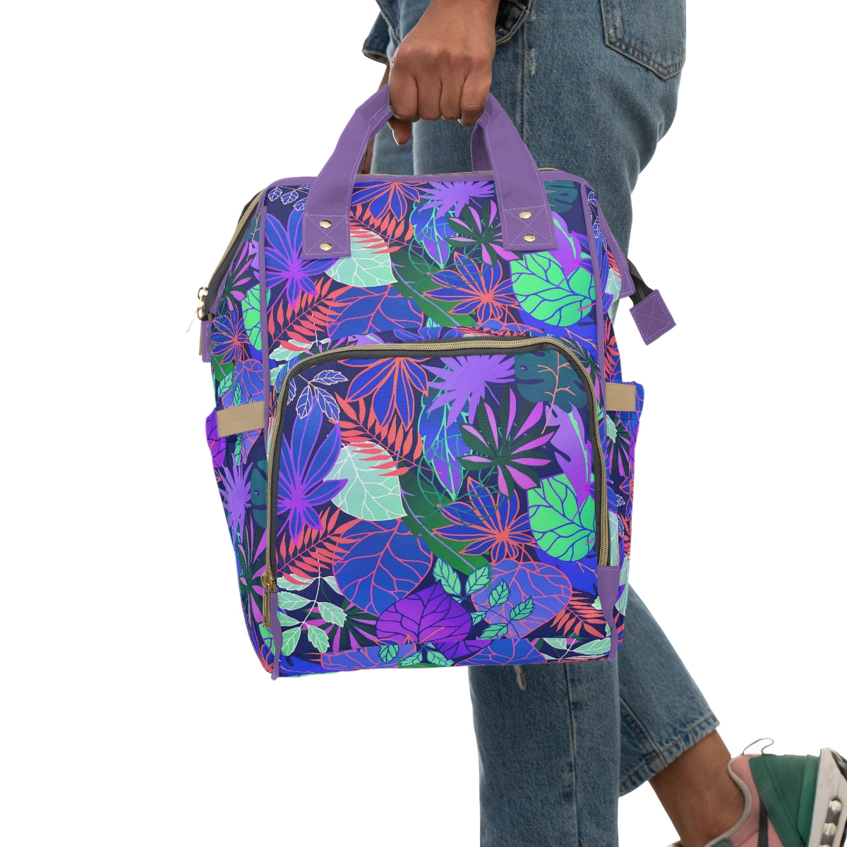 Neon Leaves Multifunctional Backpack