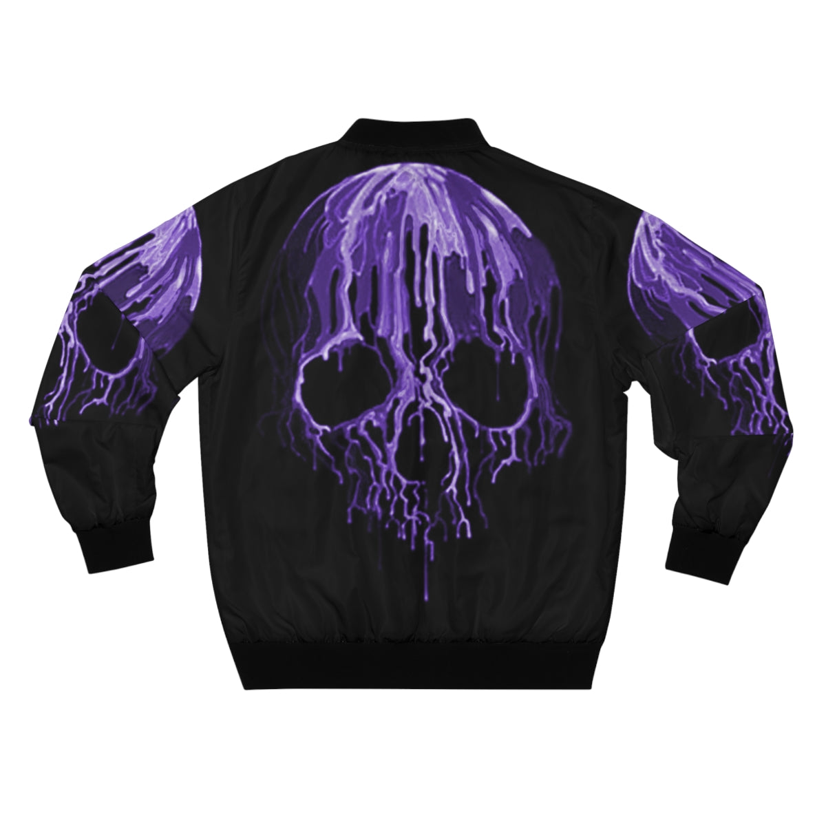 Purple Drippy Skull Bomber Jacket