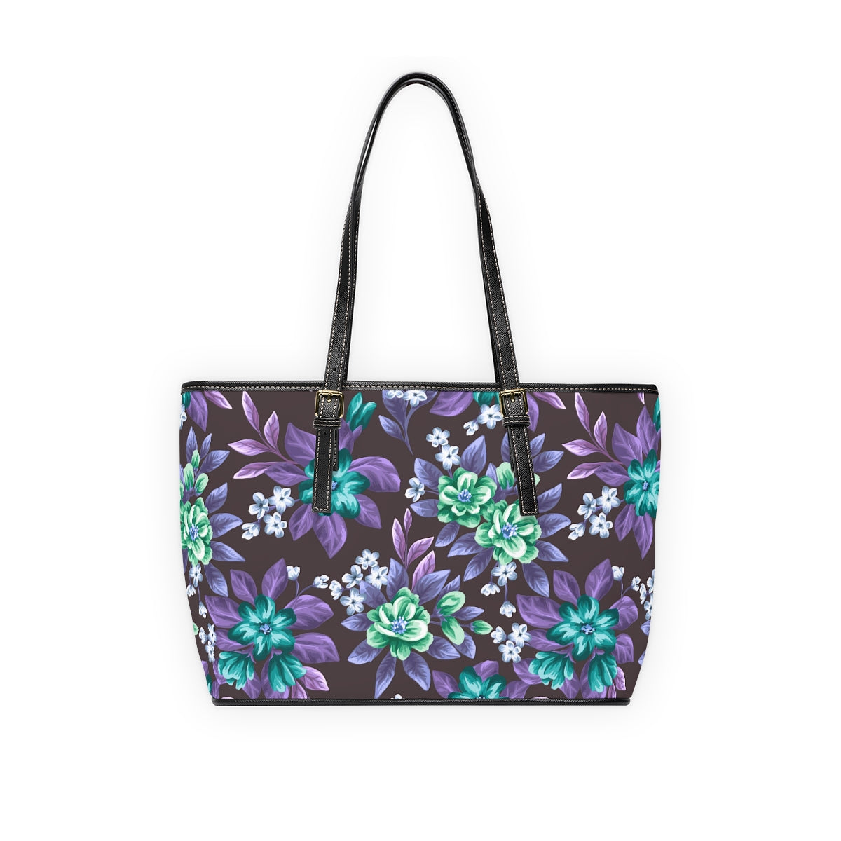 Tropical Flowers PU Leather Shoulder Bag