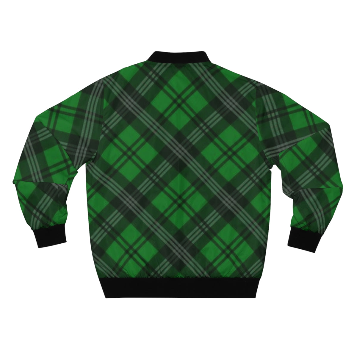 Green Plaid Bomber Jacket