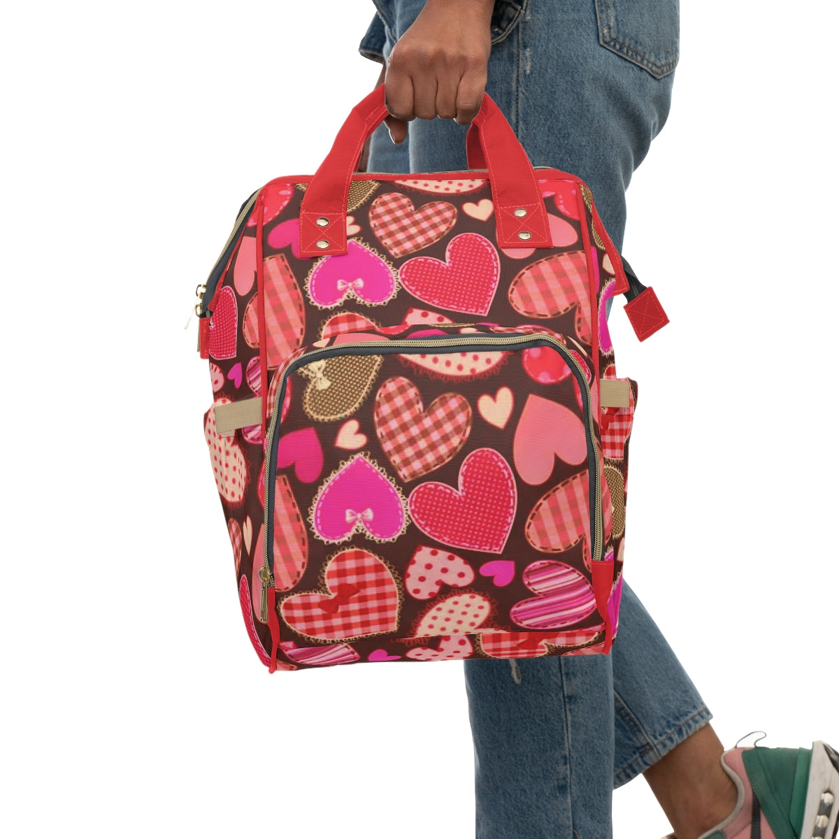 Cute Red Hearts Multifunctional Backpack