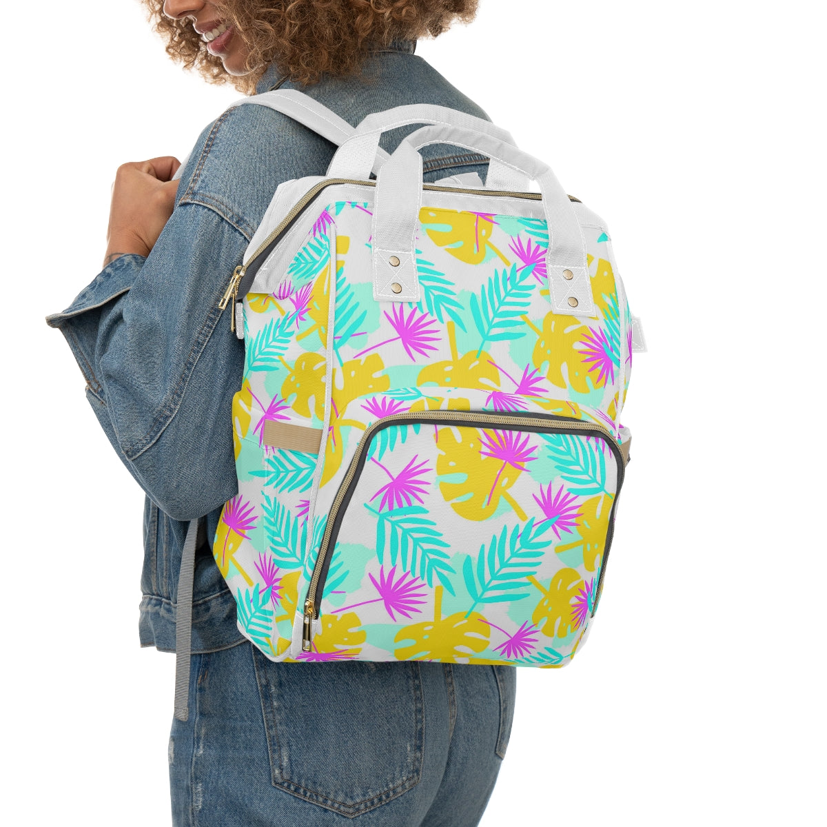 Tropical Leaves Multifunctional Backpack