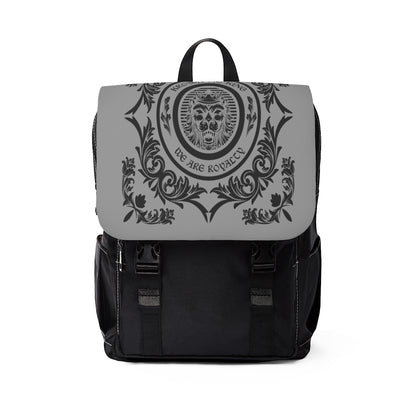 Grey & Black We Are Royalty Unisex Casual Shoulder Backpack