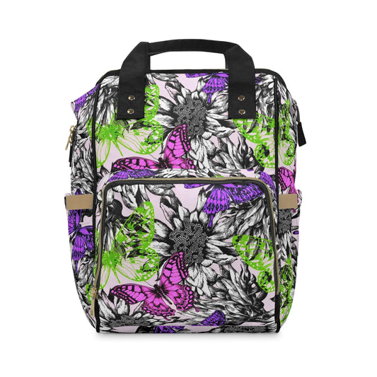 Blooming Roses & Colorful Butterflies Multifunctional Backpack