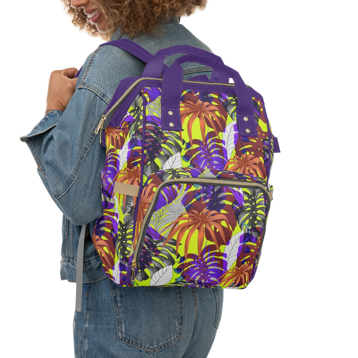 Tropical Leaves Multifunctional Backpack