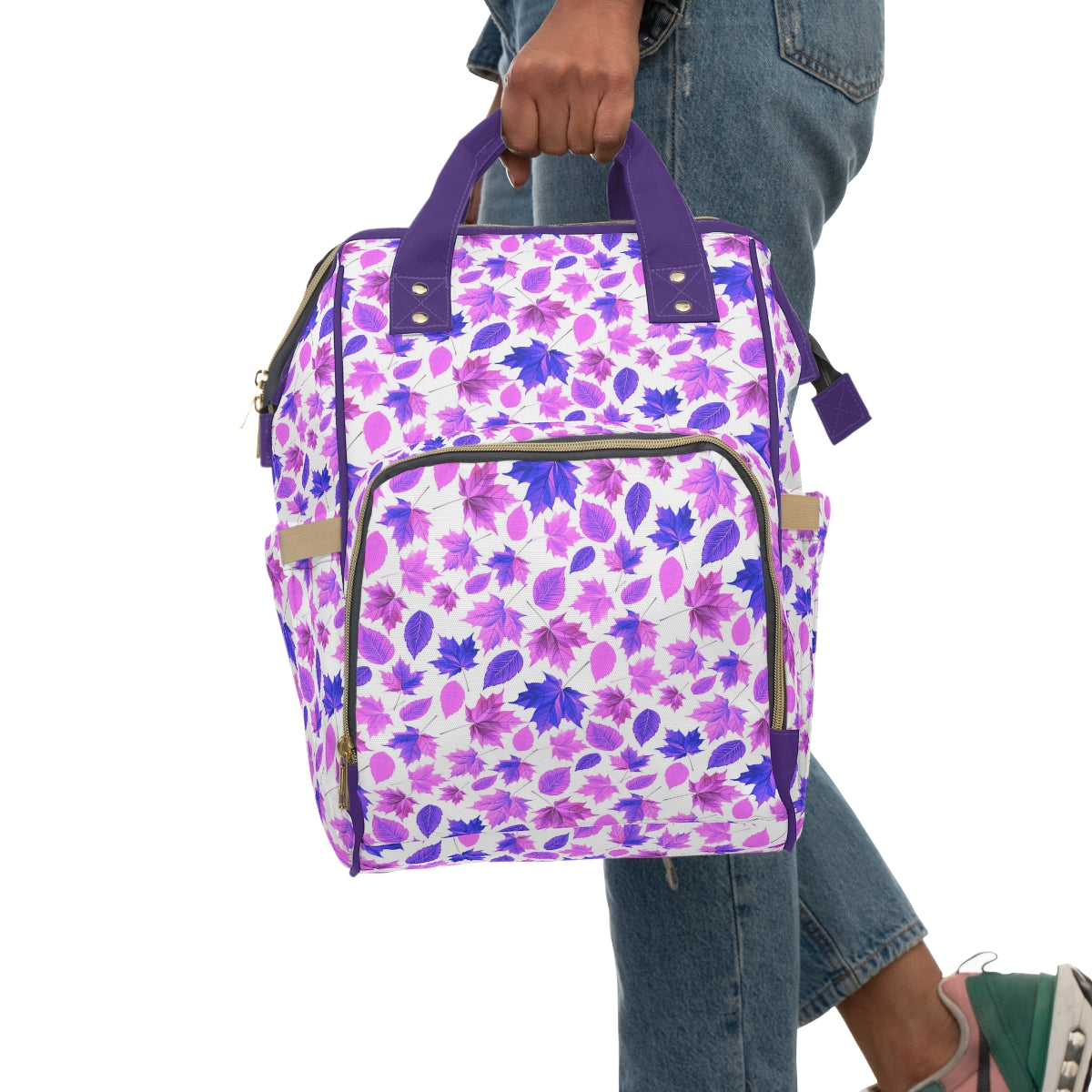 Colorful Autumn Leaves Multifunctional Backpack