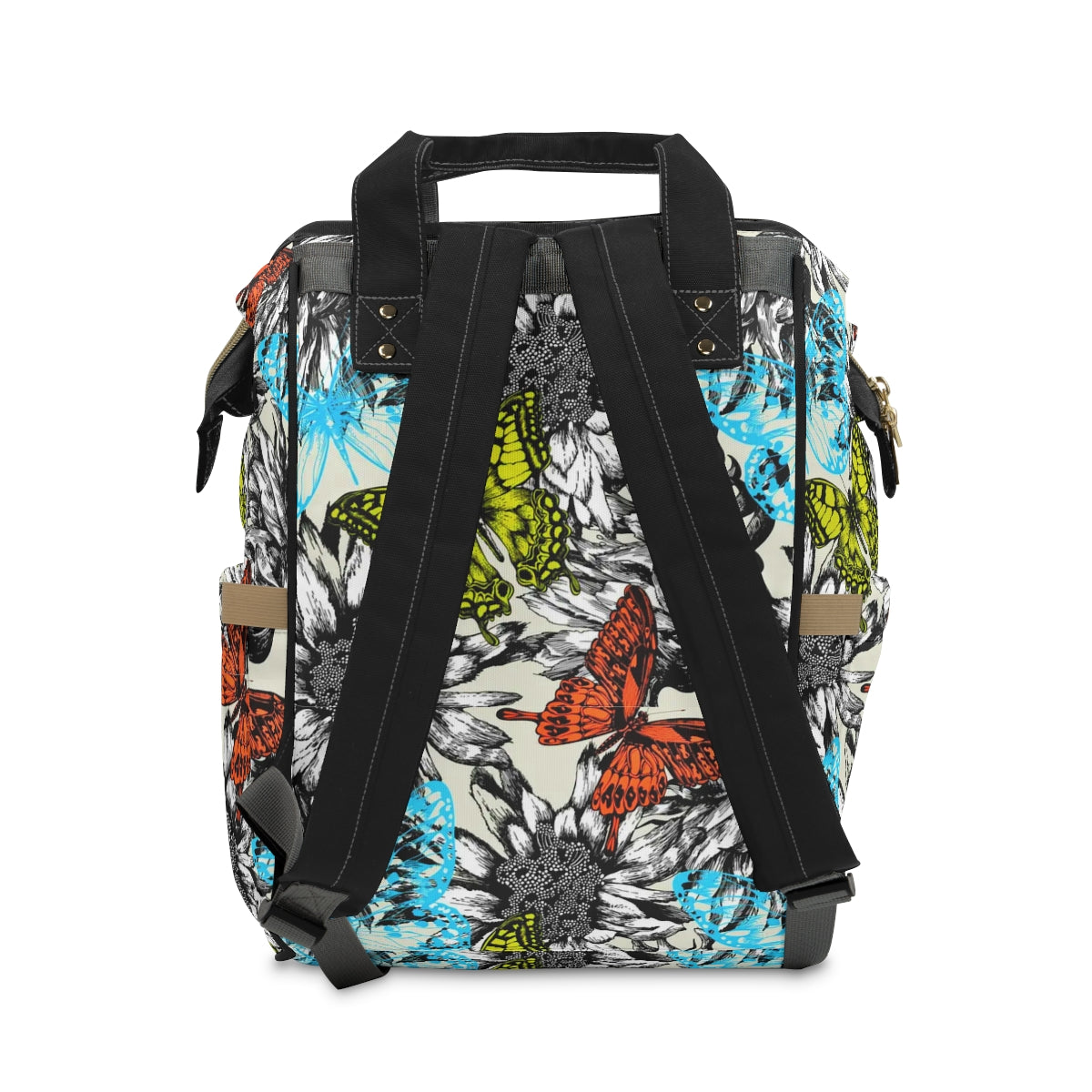 Blooming Roses & Colorful Butterflies Multifunctional Backpack