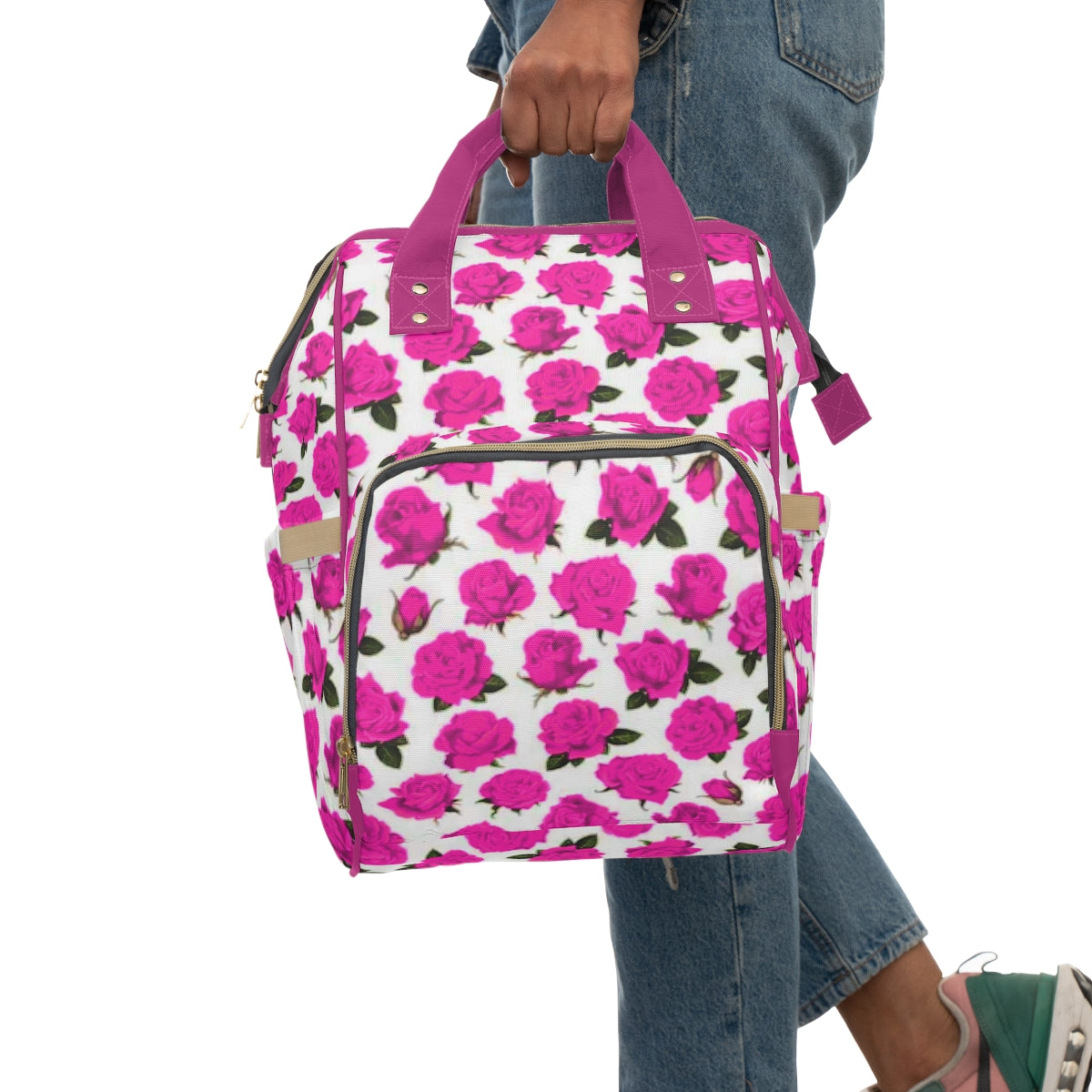 Pink Roses Multifunctional Backpack