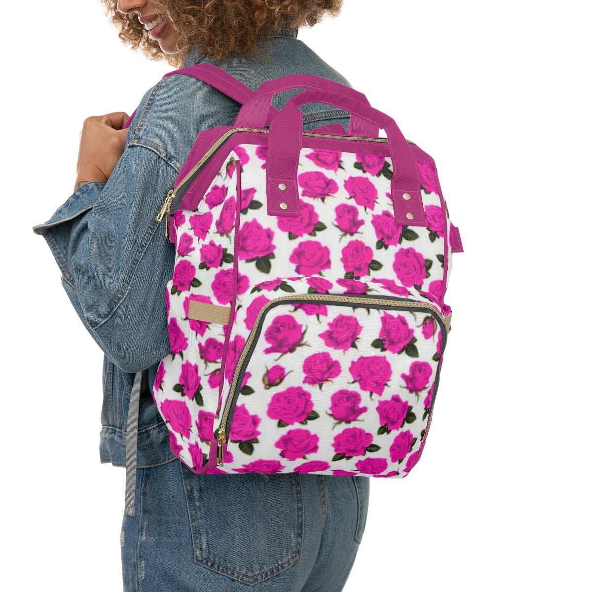 Pink Roses Multifunctional Backpack