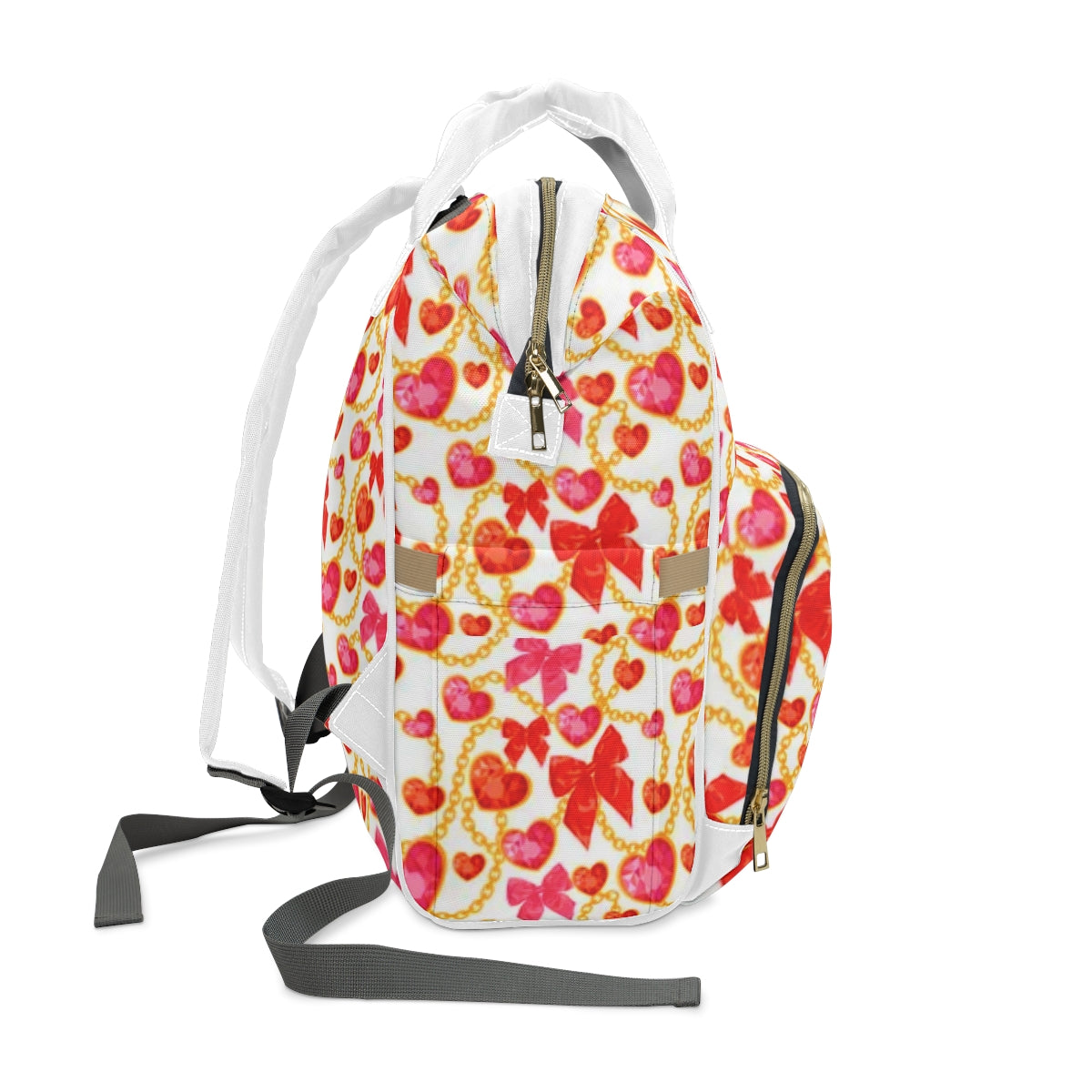 Red Hearts & Bowes Multifunctional Backpack