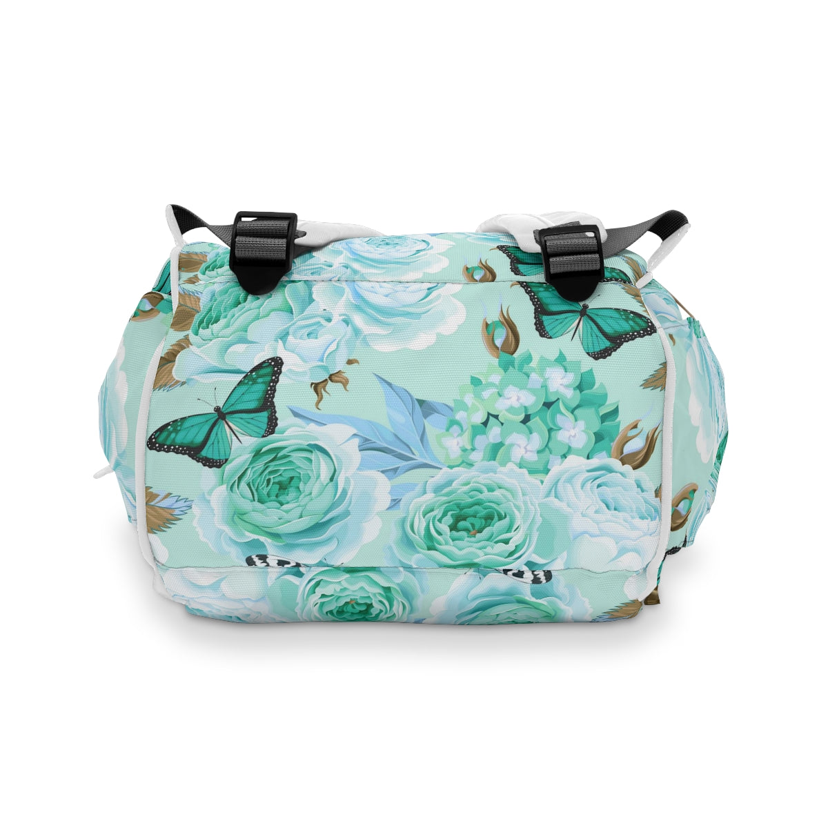 Beautiful Roses With Hydrangea & Butterflies Multifunctional Backpack