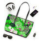 Colorful Orchids PU Leather Shoulder Bag