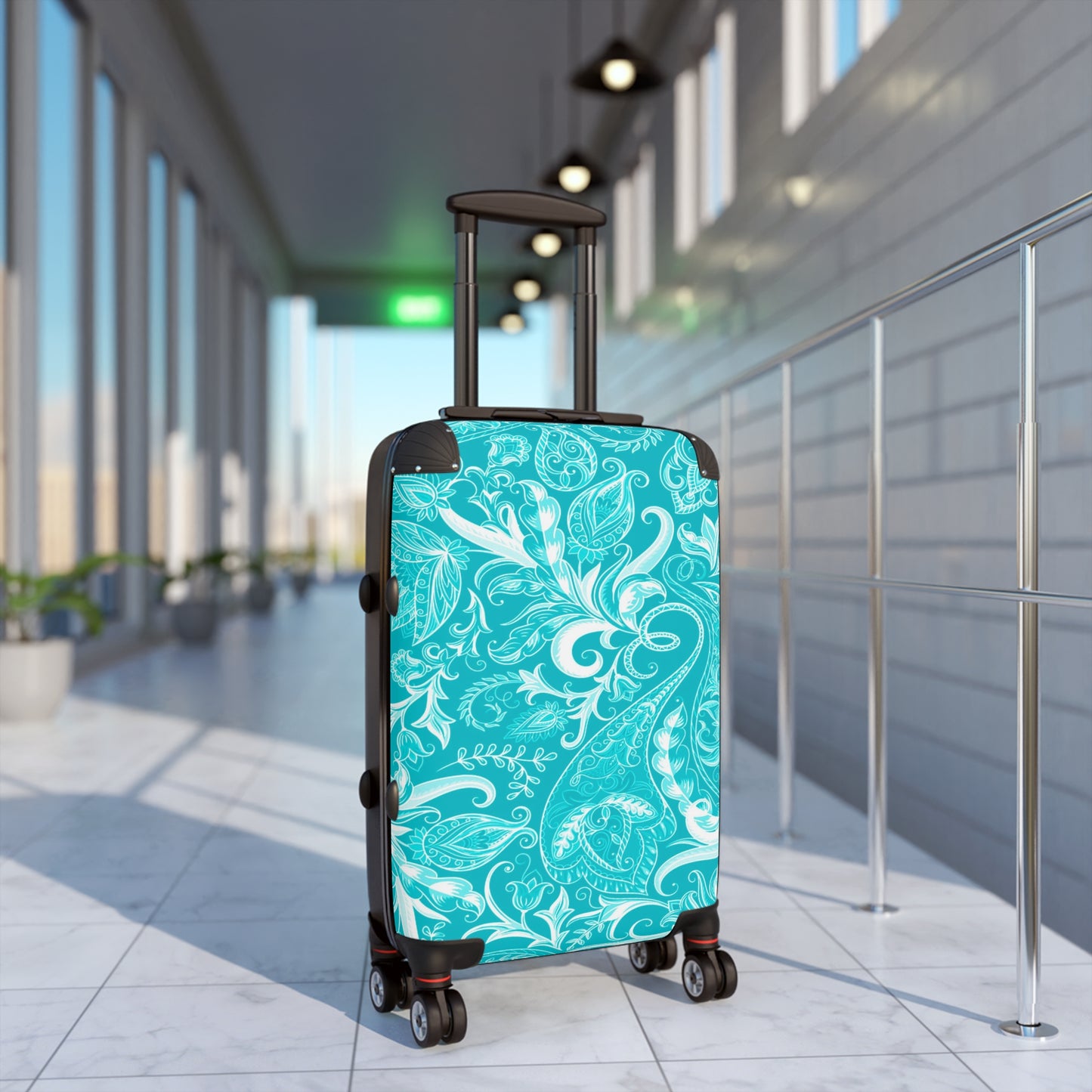 Cute Flower Teal & White Cabin Suitcase