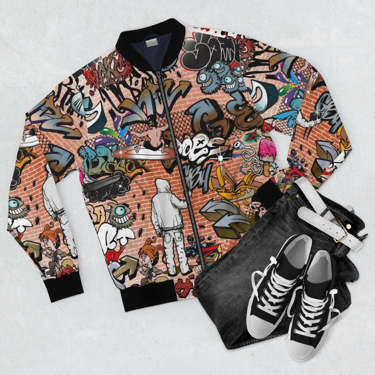 Graffiti Style Bomber Jacket