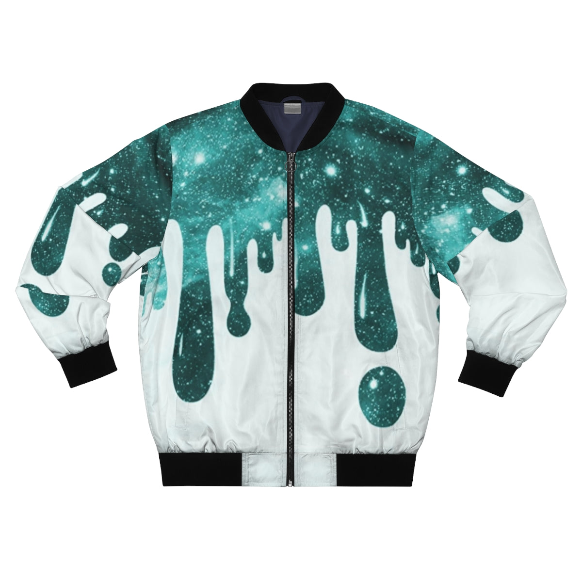 Drippy Teal & White Bomber Jacket