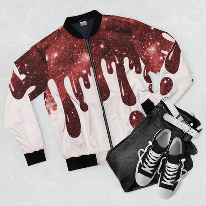 Drippy Red & White Bomber Jacket