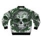 Green Sugar Skull Bomber Jacket