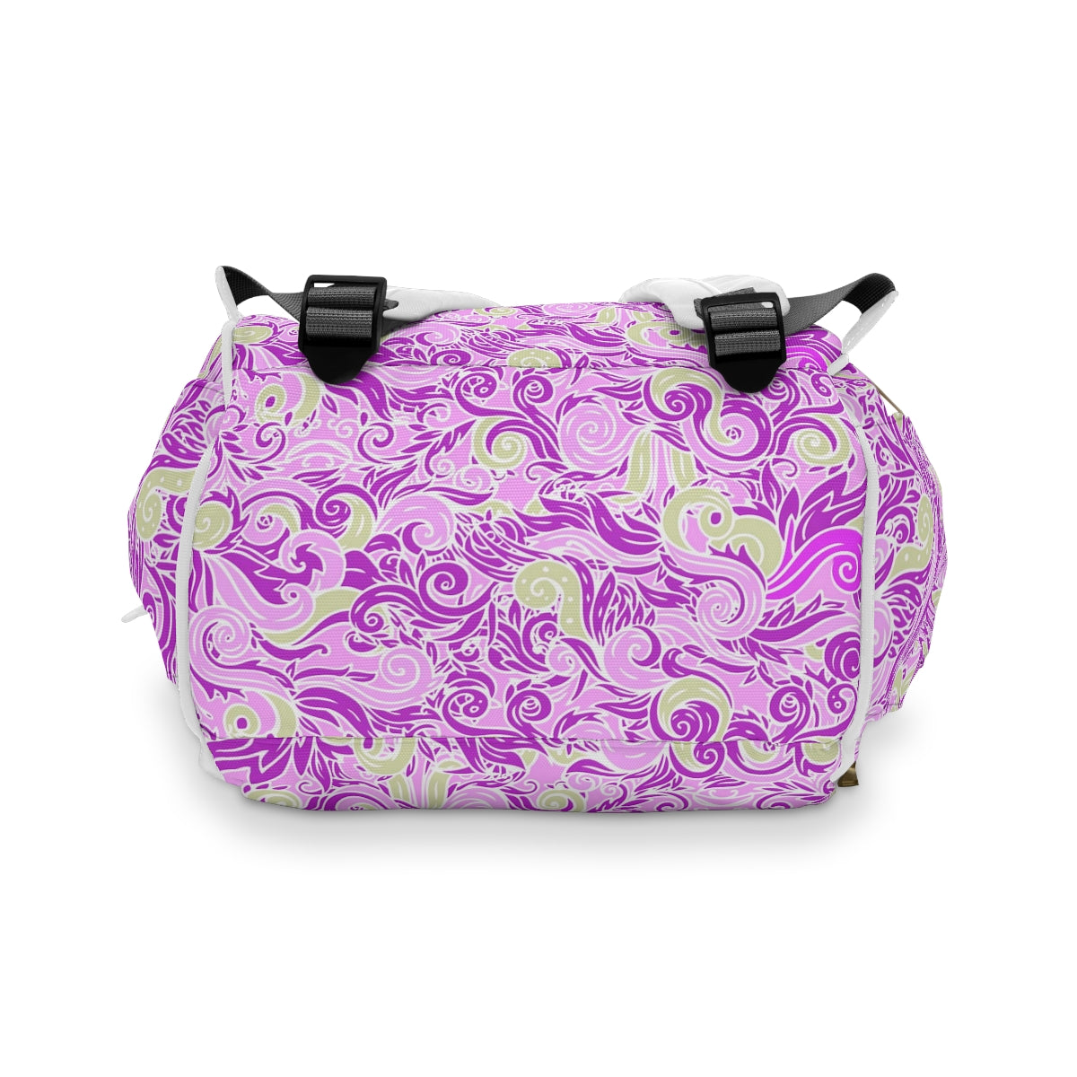 Purple & Green Swirls Multifunctional Backpack