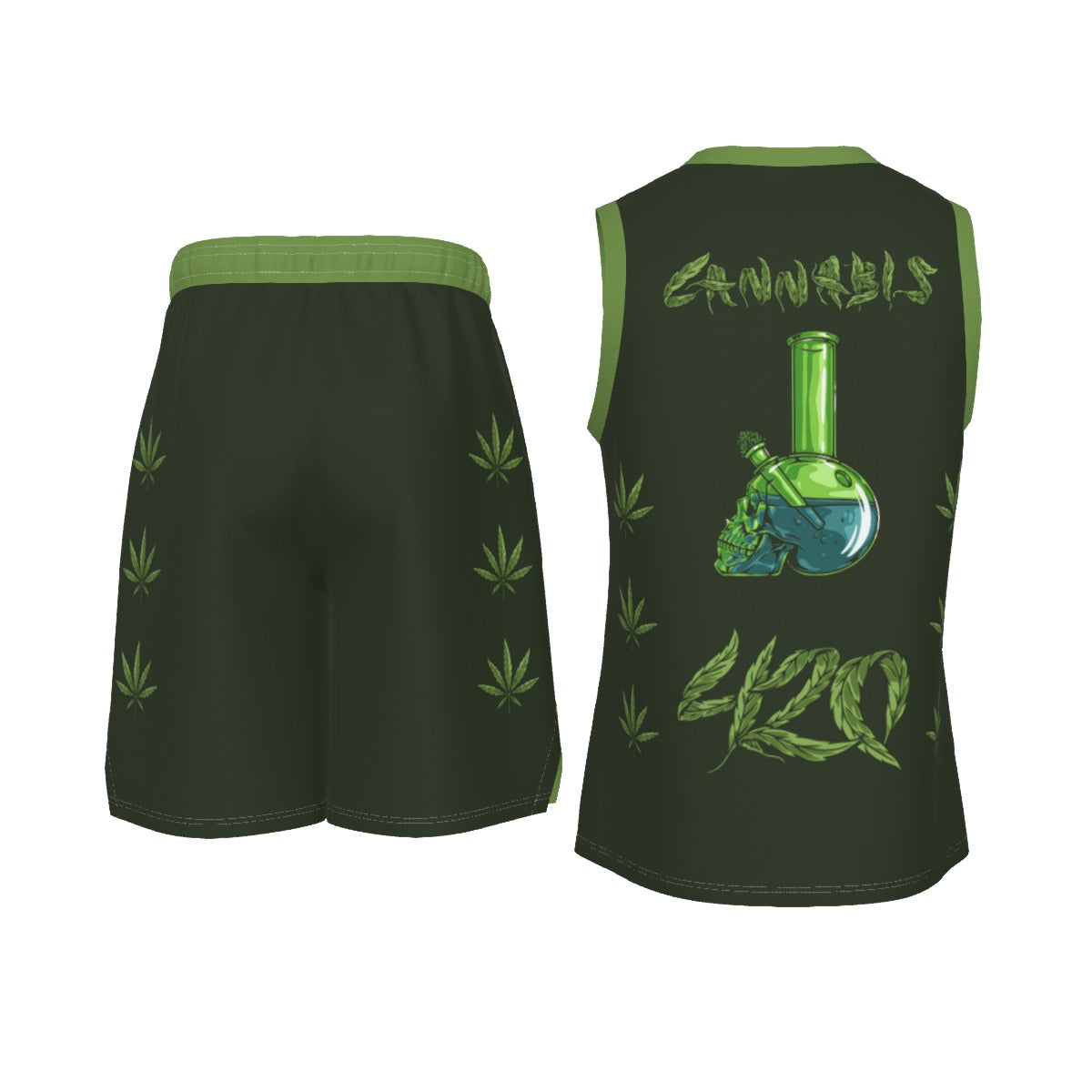 Men's 420 Stoners Only V Neck Basketball Suit