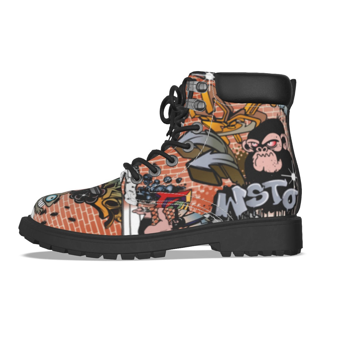 Graffiti Style Men's Short Boots