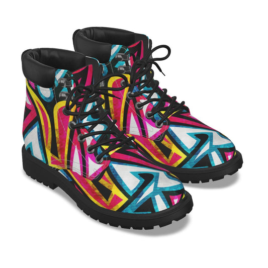 Graffiti Style Men's Short Boots