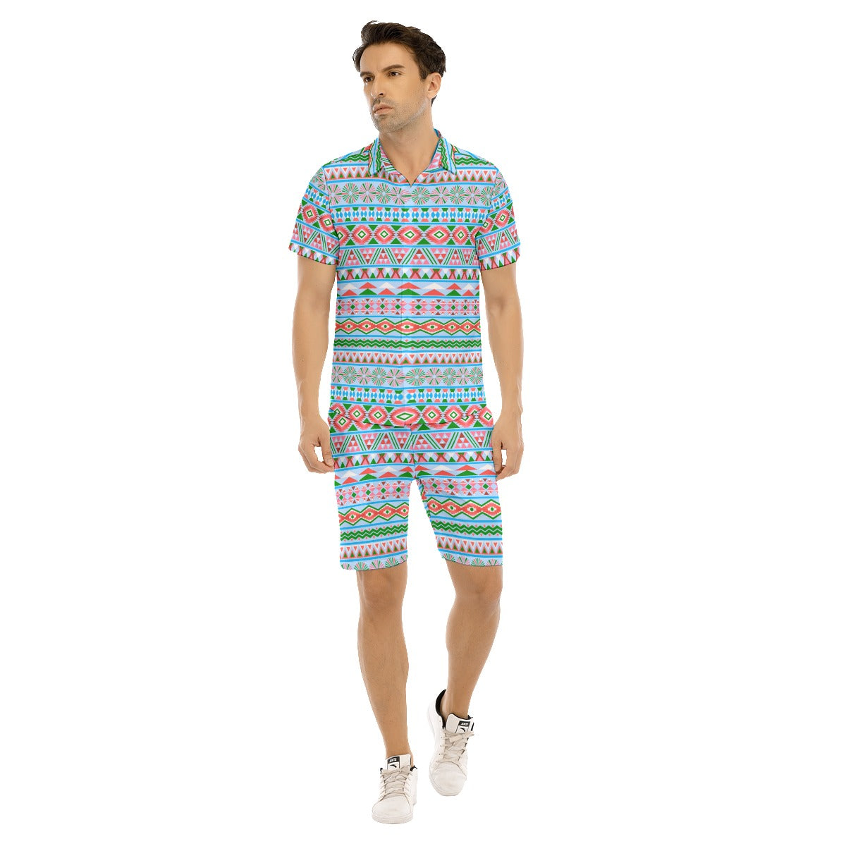 Men's Ethnic Tribal Short Sleeve Shirt Sets