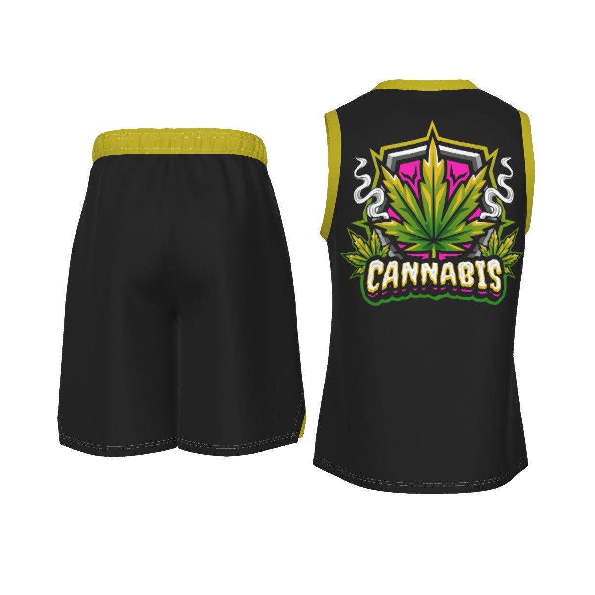 Stoners Only Cannabis Men's V Neck Basketball Suit