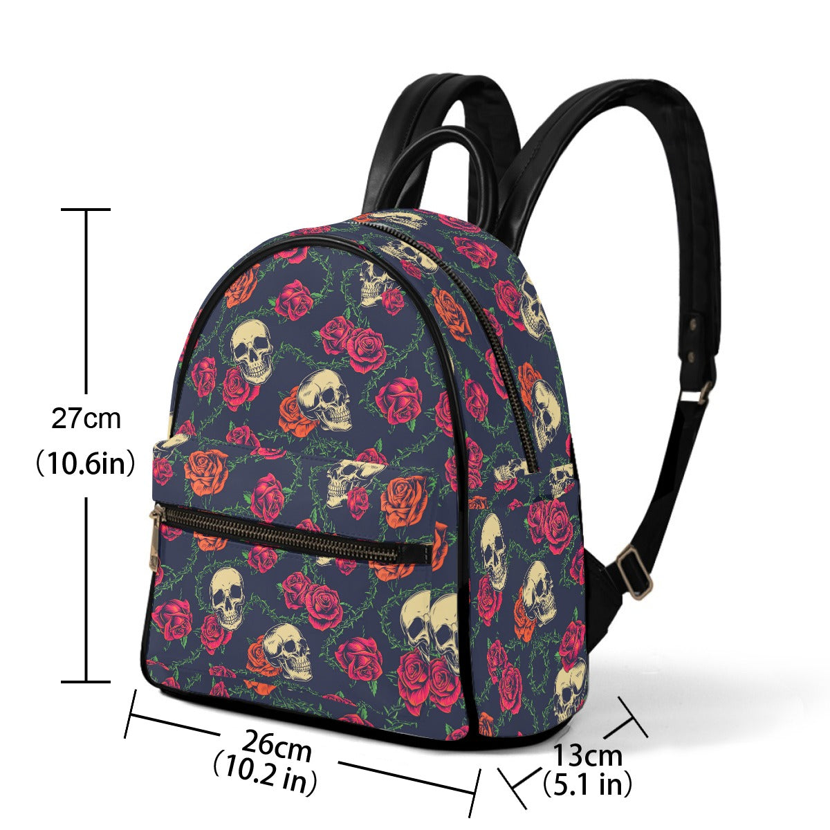 Skulls & Roses Tattoo Style Small Size Backpack