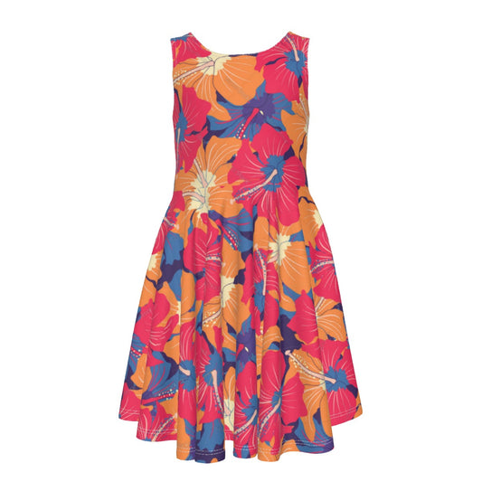 Cris'Sai's Pretty Little Flowers Kid's Sleeveless Vest Dress