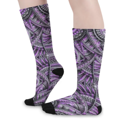 Abstract Ethnic Long Socks