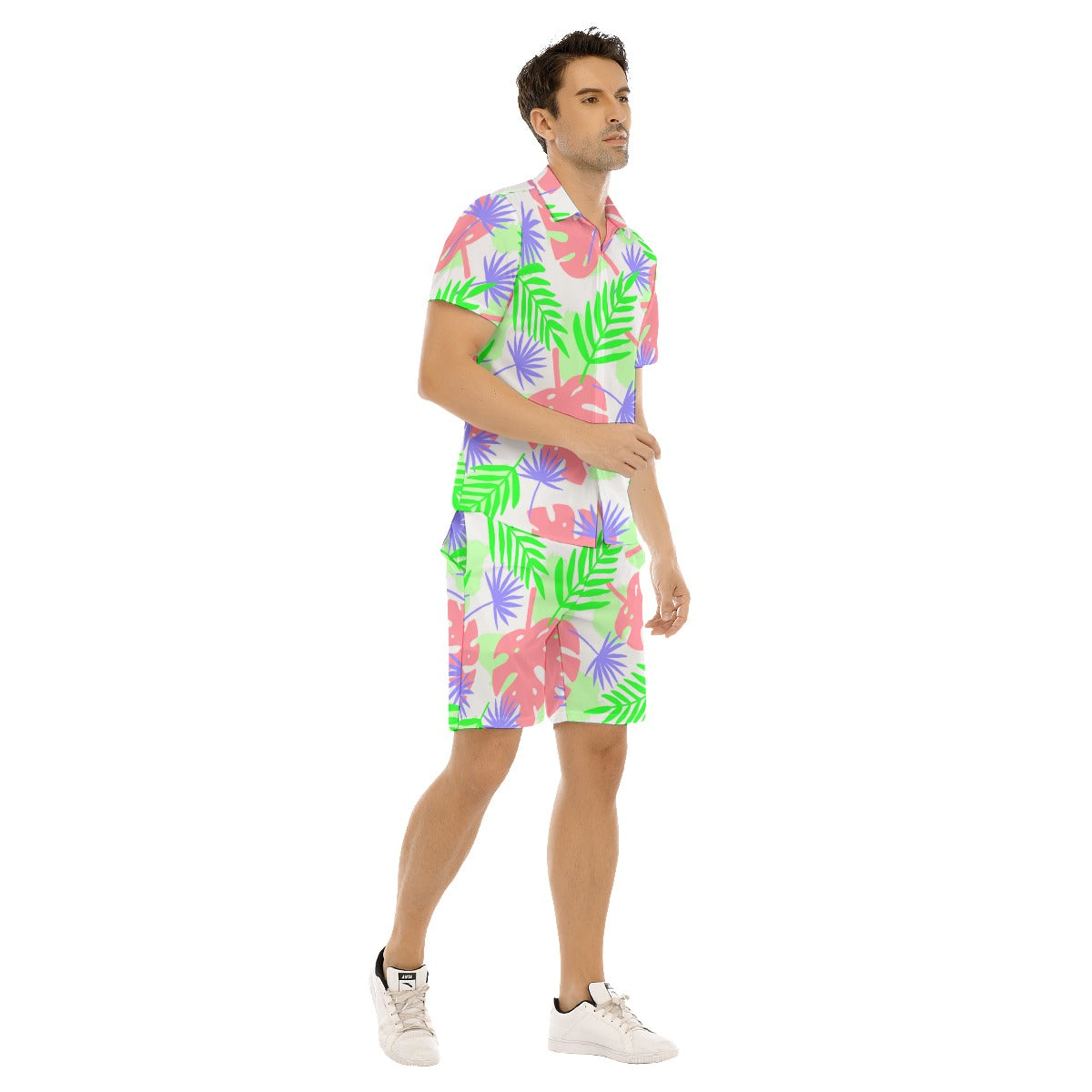 Tropical Leaves Men's Short Sleeve Shirt Sets