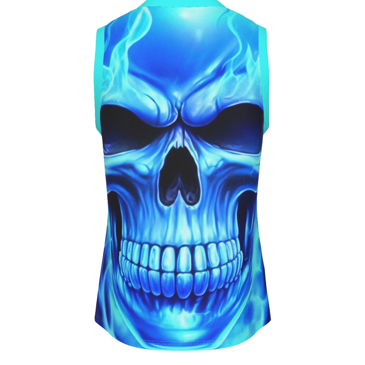 Men's Flaming Skull V Neck Basketball Top