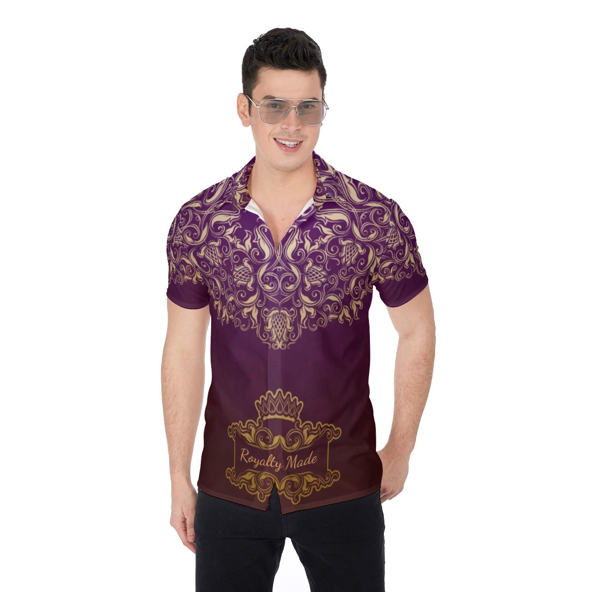 Royalty Made Purple Men's Button Up