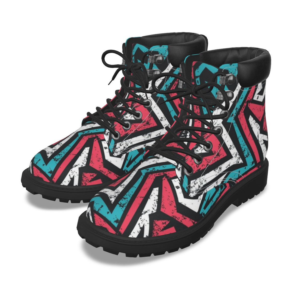 Graffiti Style Men's Short Boots