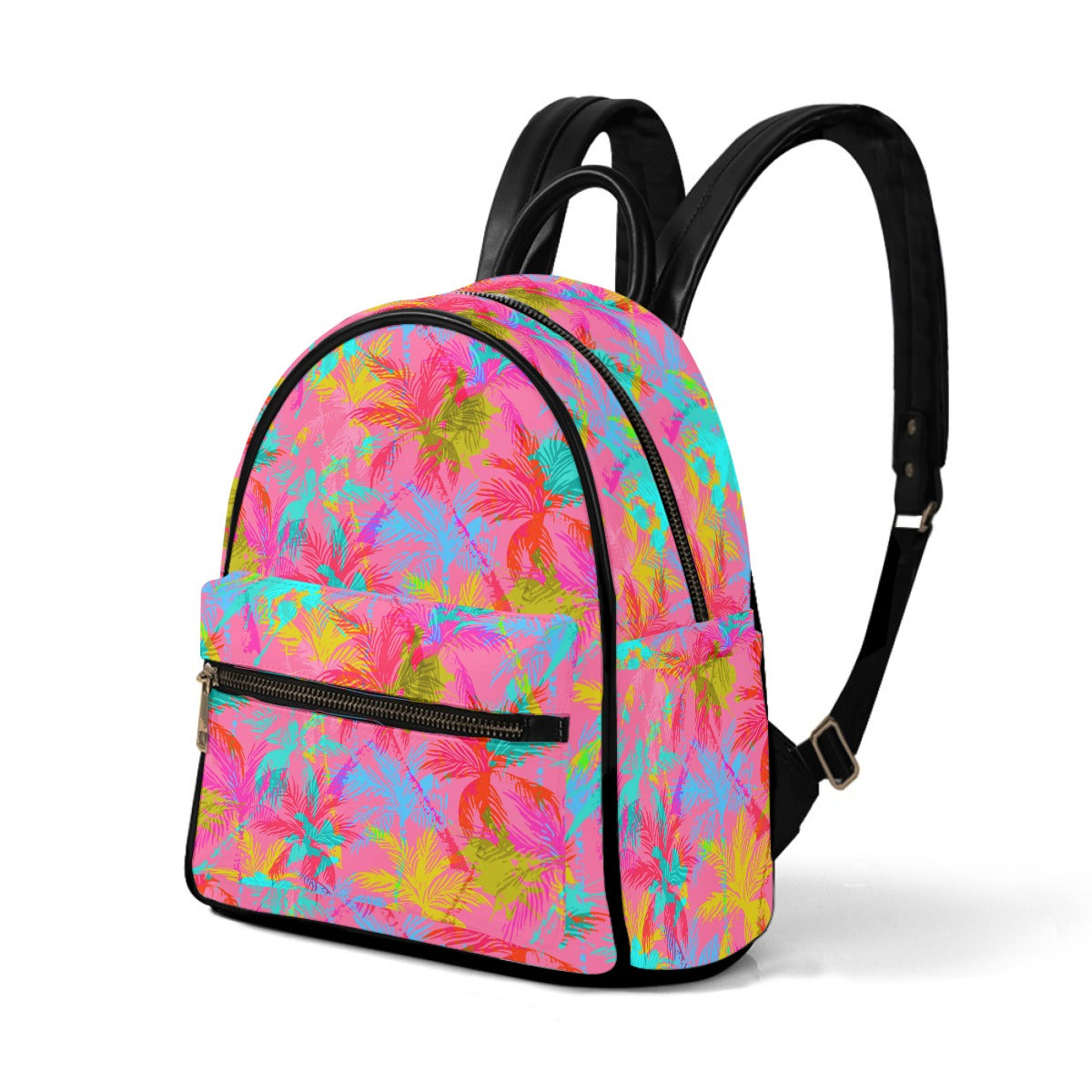 Abstract Colorful Palm Trees Small Size Backpack