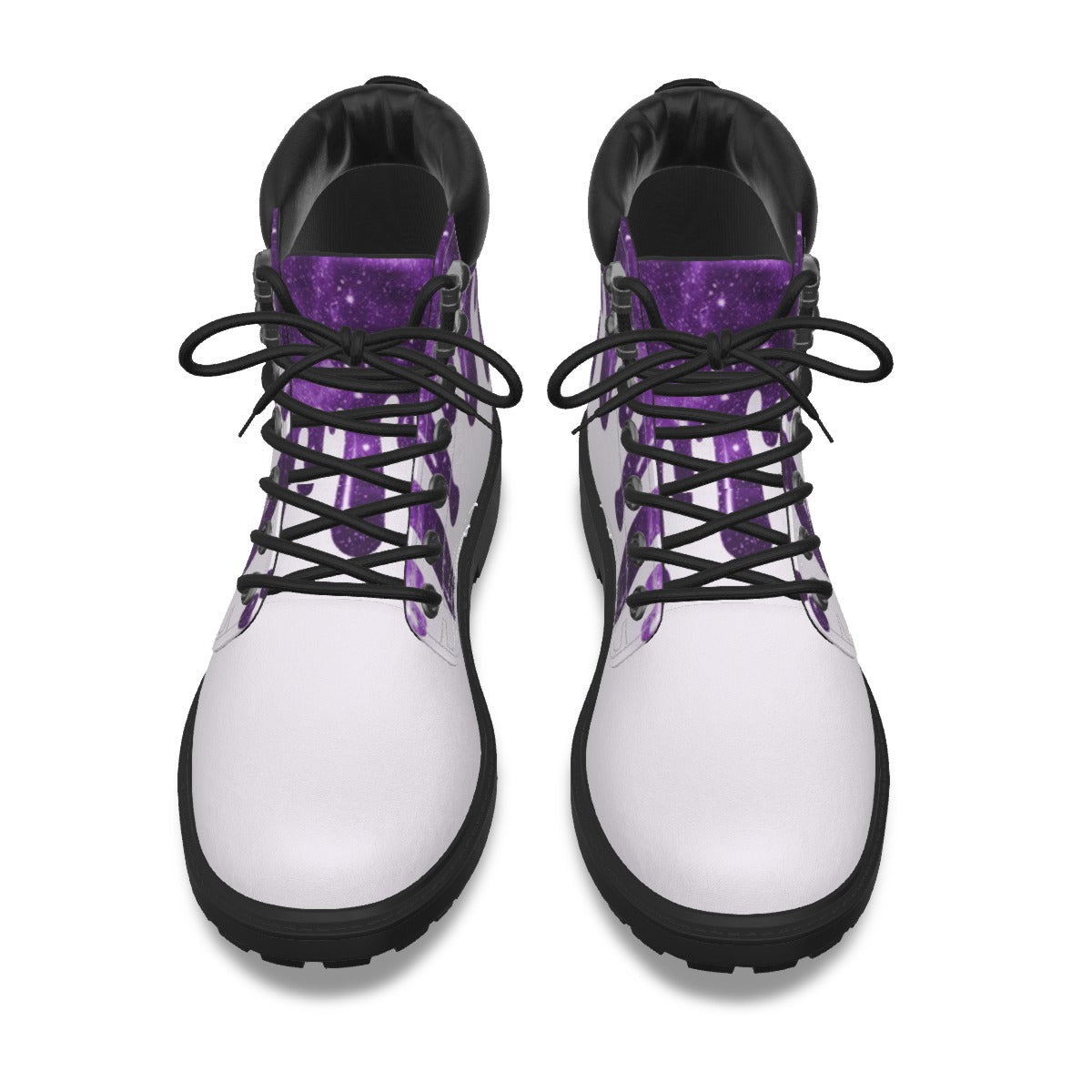 Drippy Purple & White Men's Short Boots