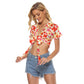 Red Hearts & Bowes Women's Bandage Crop Top