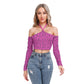 Bellafonte Animal Print Women's Halter Lace-up Top