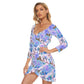 Garden Flowers Women's Off-shoulder Long Sleeve Dress