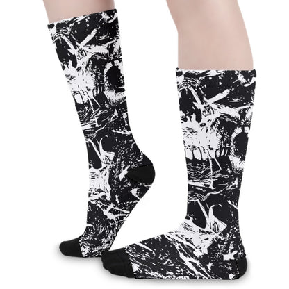 Black & White Skull Gang Long Socks