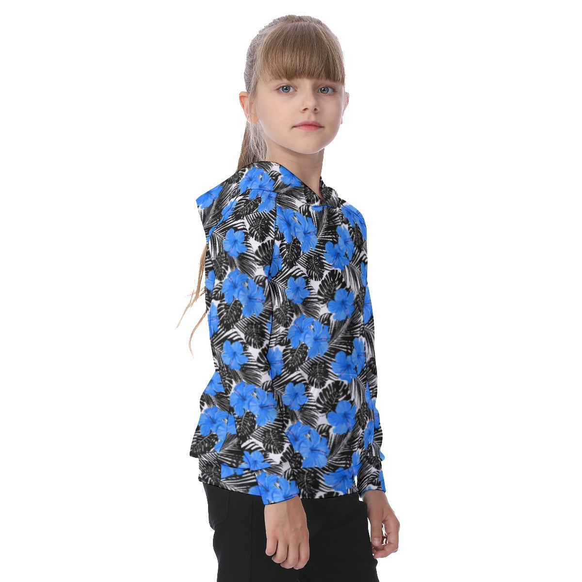 Tropic Flowers Kid's Raglan Pullover Hoodie