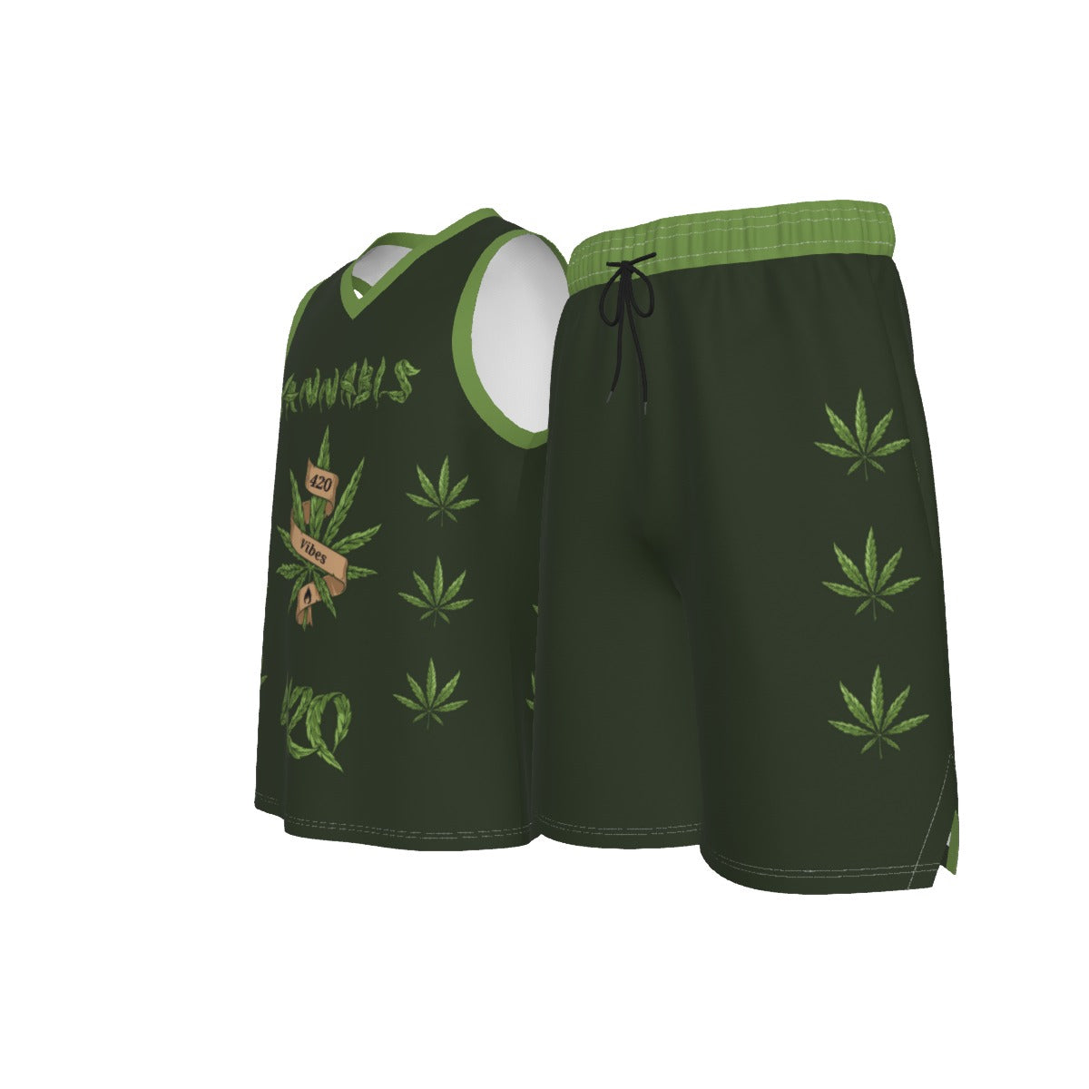 Men's 420 Stoners Only V Neck Basketball Suit