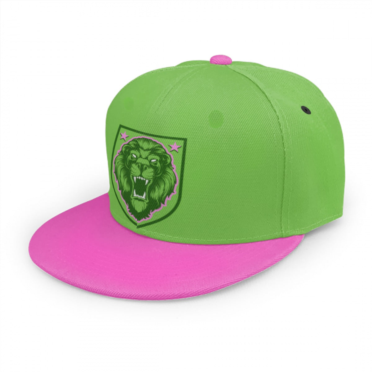 Green & Pink Lion Shield Snap Back