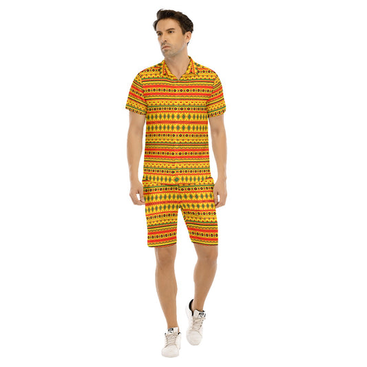 Men's Ethnic Tribal Short Sleeve Shirt Sets