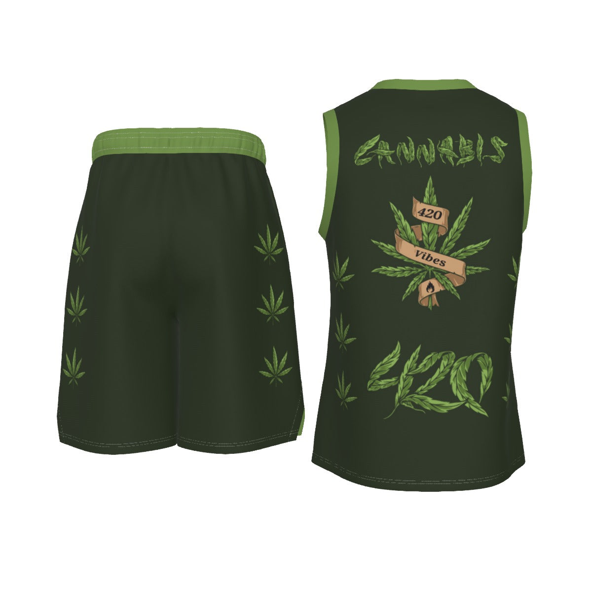 Men's 420 Stoners Only V Neck Basketball Suit