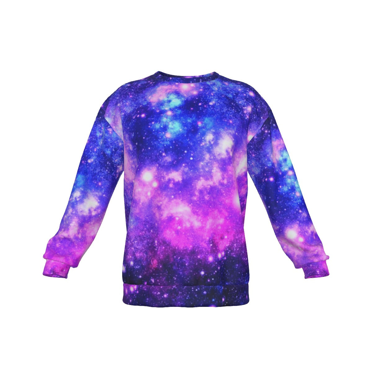 Men's Galaxy Drop Shoulder Round Neck Long-Sleeved Sweatshirt