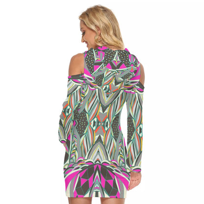 Beautiful Abstract Hooded Tight Dress