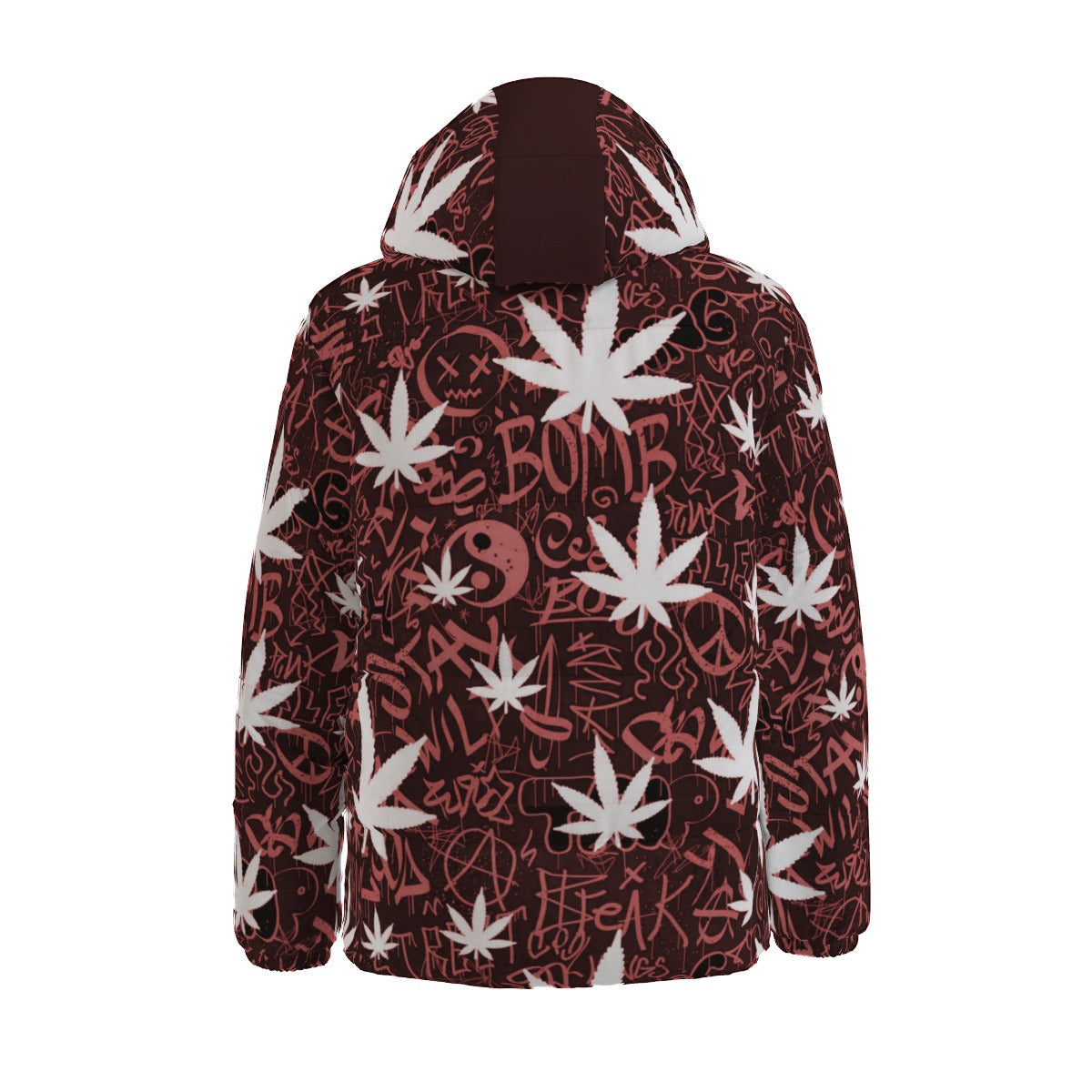 Pot Leaf Graffiti Style Winter Time Jacket Unisex